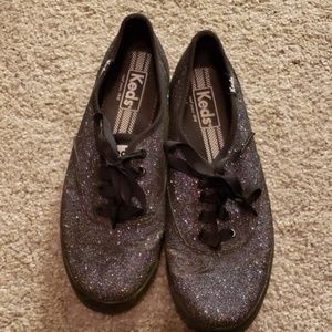 Keds black glitter sneakers